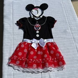 Disney Minnie Dress 2T light weight with black ears costume dress up